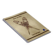 Sneeuwschoenen op oud papier notitieboek (Rechterzijde)