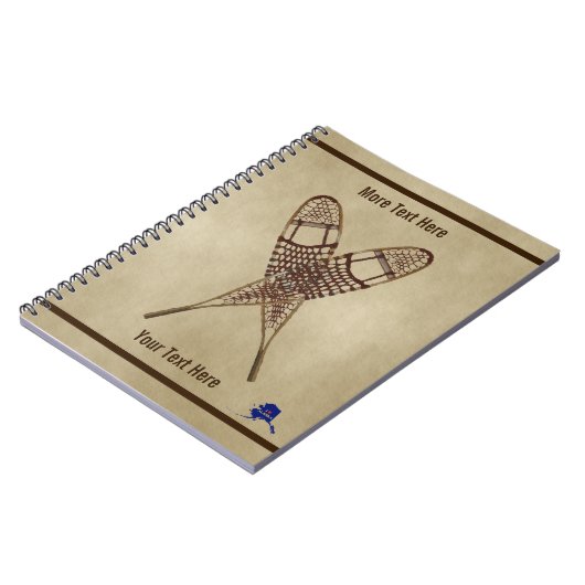 Sneeuwschoenen op oud papier notitieboek (Linkerzijde)