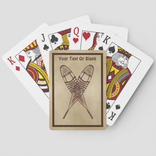 Sneeuwschoenen op oud papier pokerkaarten (Achterkant)