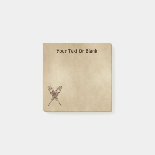 Sneeuwschoenen op oud papier post-it® notes (Voorkant)