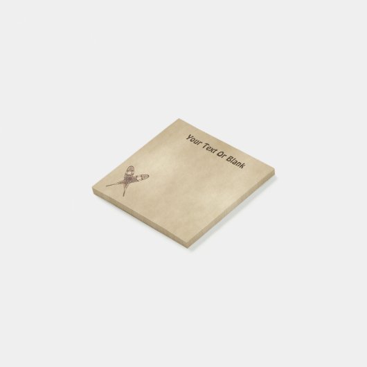 Sneeuwschoenen op oud papier post-it® notes (Schuin)