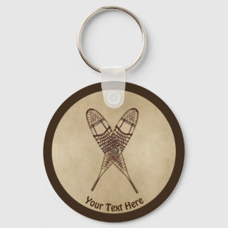 Sneeuwschoenen op oud papier sleutelhanger