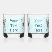 Sneeuwschoenen op oud papier whisky glas (Achterkant)