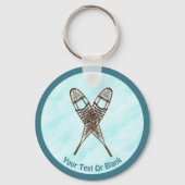 Sneeuwschoenen op sneeuw sleutelhanger (Voorkant)