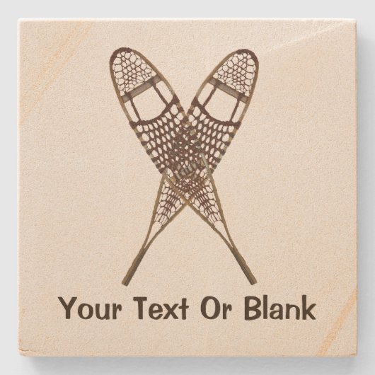 Sneeuwschoenen Stenen Onderzetter (Voorkant)