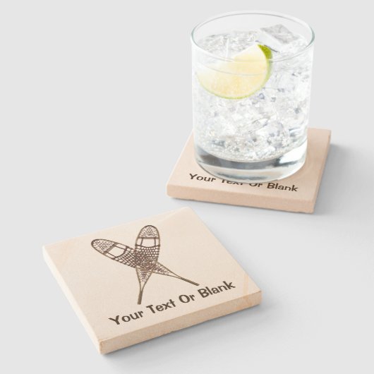 Sneeuwschoenen Stenen Onderzetter (Zijkant)