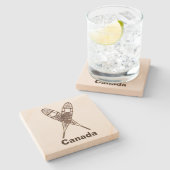 Sneeuwschoenen Stenen Onderzetter (Zijkant)