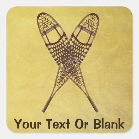 Sneeuwschoenen Vierkante Sticker (Voorkant)