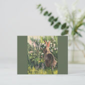 Sneeuwschoenhaas in het voorjaar briefkaart (Staand voorkant)