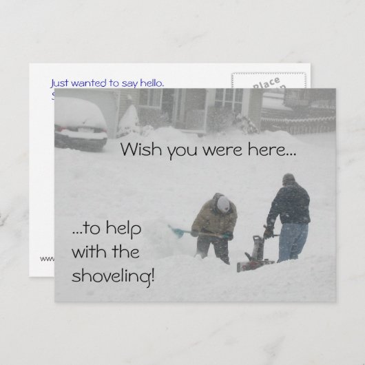 Sneeuwschokkend briefkaart (Voorkant / Achterkant)