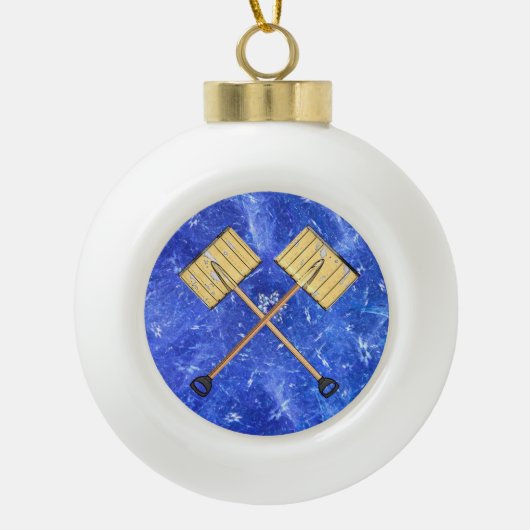 Sneeuwschokkende bedrijven keramische bal ornament (Voorkant)