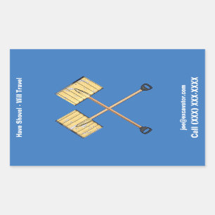 Sneeuwschokkende bedrijven rechthoekige sticker