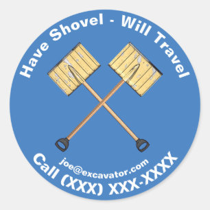 Sneeuwschokkende bedrijven ronde sticker