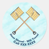 Sneeuwschokkende bedrijven ronde sticker (Voorkant)