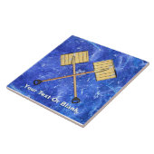 Sneeuwschokkende bedrijven tegeltje (Zijkant)