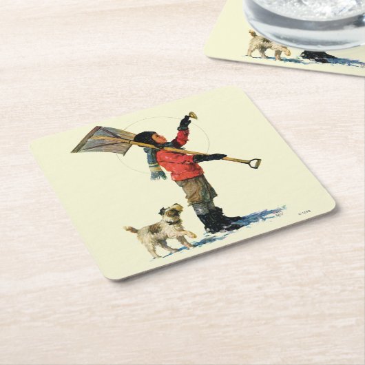 Sneeuwschoper Kartonnen Onderzetters (Schuin)