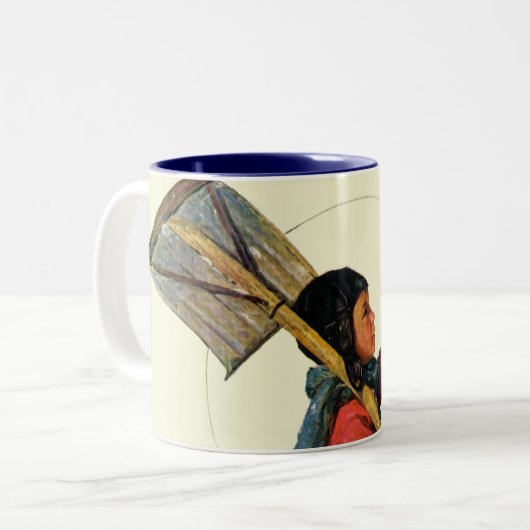 Sneeuwschoper Tweekleurige Koffiemok (Voorkant links)