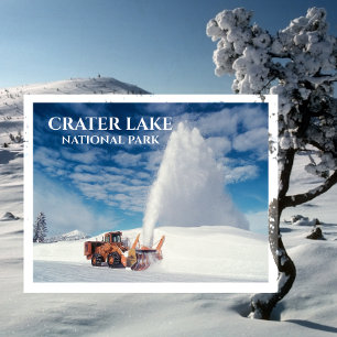 Sneeuwschuiver van Crater Lake National Park ploeg Briefkaart
