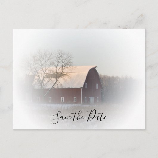 Sneeuwschuur Winter Land Bruiloft Save the Date Aankondigingskaart (Voorkant)