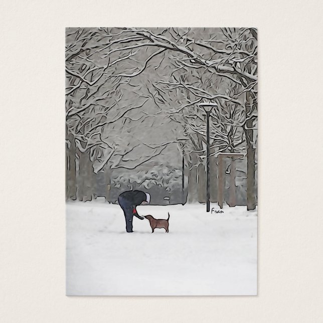 sneeuwscoop visitekaartjes (Voorkant)