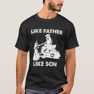 Sneeuwscooter als vader als zoon Snowcross Kerstmi T-shirt