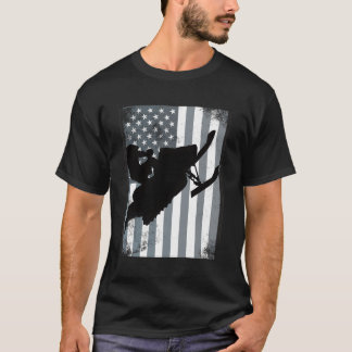 Sneeuwscooter Amerikaanse vlag Snocross USA Ride S T-shirt