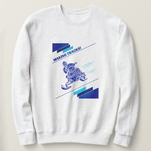 Sneeuwscooter blauw wintersport T-shirt maken (Design voorkant)
