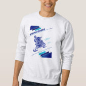 Sneeuwscooter blauw wintersport T-shirt maken (Voorkant)