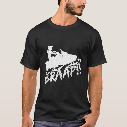 Sneeuwscooter Braap Grappige Motor Sled Snowmobili T-shirt (Voorkant)