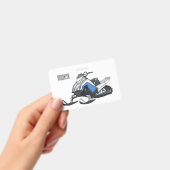 Sneeuwscooter cartoon illustratie badge (Handheld)