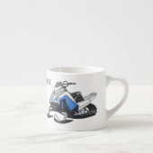 Sneeuwscooter cartoon illustratie espresso kop (Rechts)