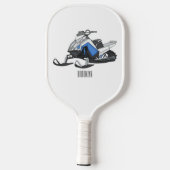 Sneeuwscooter cartoon illustratie pickleball paddle (Achterkant)