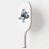 Sneeuwscooter cartoon illustratie pickleball paddle (Links)