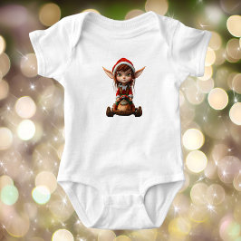 Sneeuwscooter Christmas Elf Baby Bodysuit