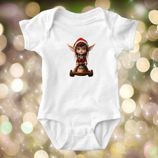 Sneeuwscooter Christmas Elf Baby Bodysuit