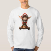 Sneeuwscooter Christmas Elf Mannen T-shirt (Voorkant)