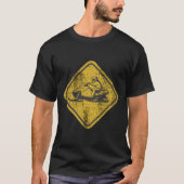 Sneeuwscooter Crossing Sign Hoodie Distressed T-shirt (Voorkant)