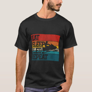 Sneeuwscooter Eet Slaap Sled Herhaal Grappig Gif T-shirt