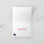 Sneeuwscooter en bergen aangepaste tekst feestdagen kaart (Binnen)