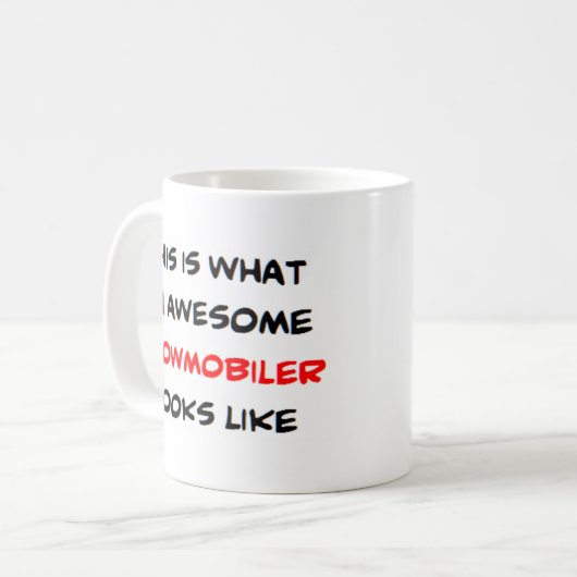 sneeuwscooter, geweldige koffiemok (Voorkant links)