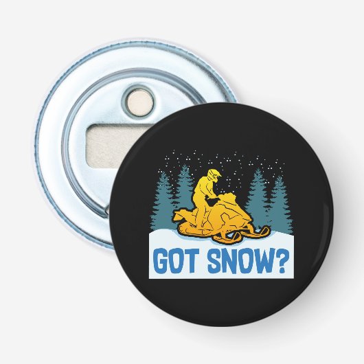 Sneeuwscooter - Got Snow Funny Snowmobiling Button Flesopener (Voorkant)