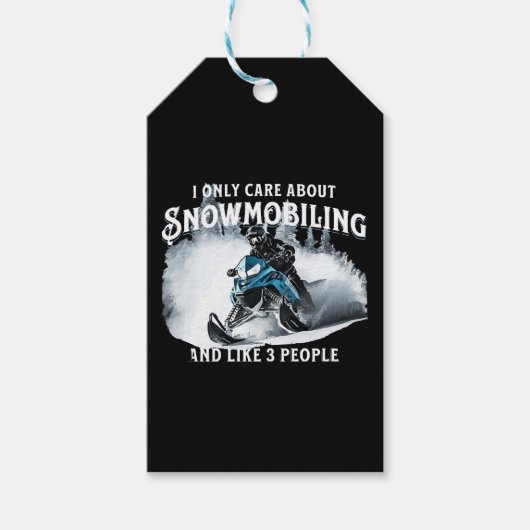 Sneeuwscooter grappige sneeuwscooter cadeaulabel (Voorkant)