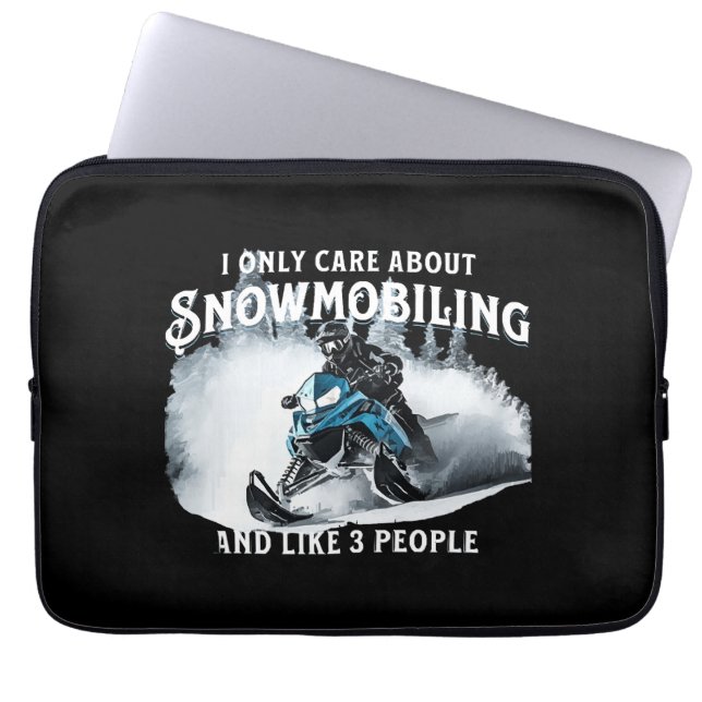 Sneeuwscooter grappige sneeuwscooter  laptop sleeve (Voorkant)