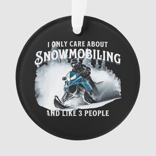 Sneeuwscooter grappige sneeuwscooter ornament (voorkant)