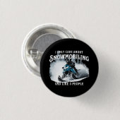 Sneeuwscooter grappige sneeuwscooter ronde button 3,2 cm (Voorkant /achterkant)
