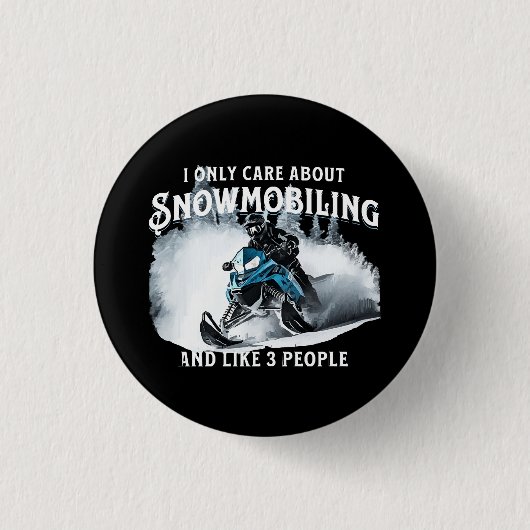 Sneeuwscooter grappige sneeuwscooter ronde button 3,2 cm (Voorkant)