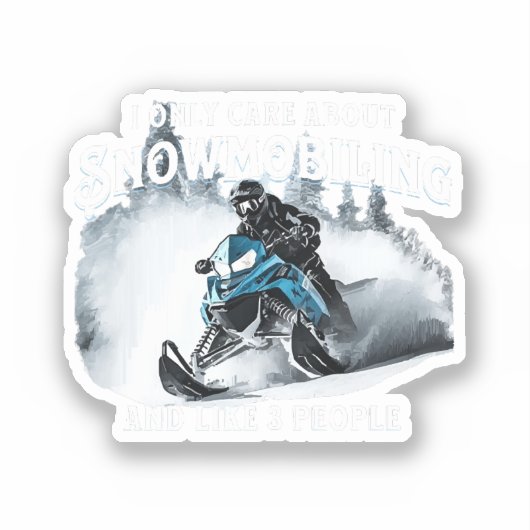 Sneeuwscooter Grappige sneeuwscooter Sticker (Voorkant)