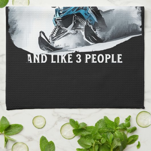 Sneeuwscooter Grappige sneeuwscooter Theedoek (Gevouwen)