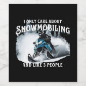 Sneeuwscooter grappige sneeuwscooter  wijn etiket (Enkel label)