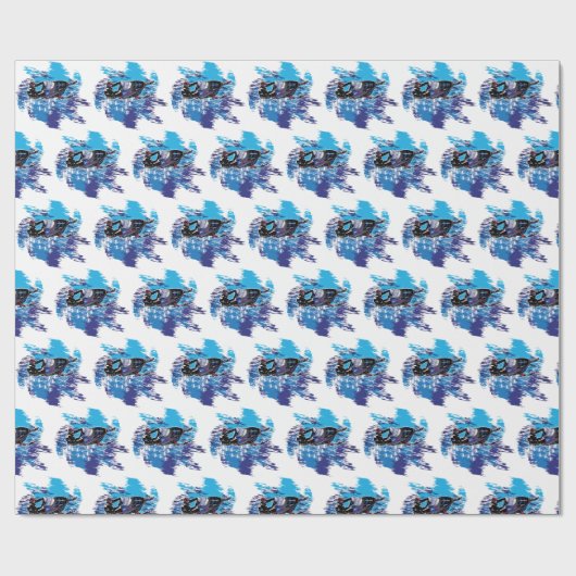 Sneeuwscooter in de sneeuw cadeaupapier (Vlak)